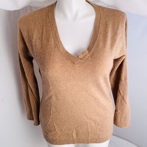 Autograph camel soft cashmere v-neck sweater 14